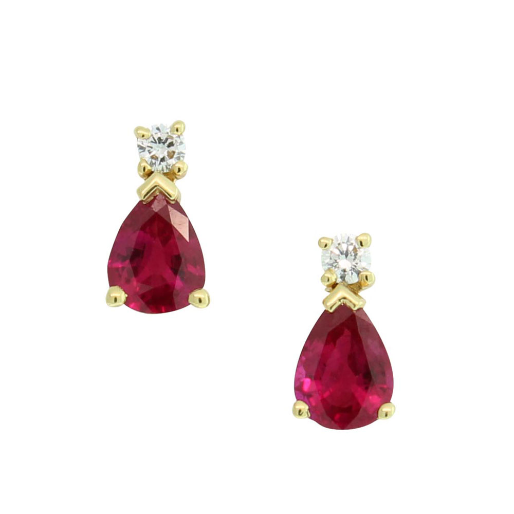 18CT YELLOW GOLD RUBY & DIAMOND