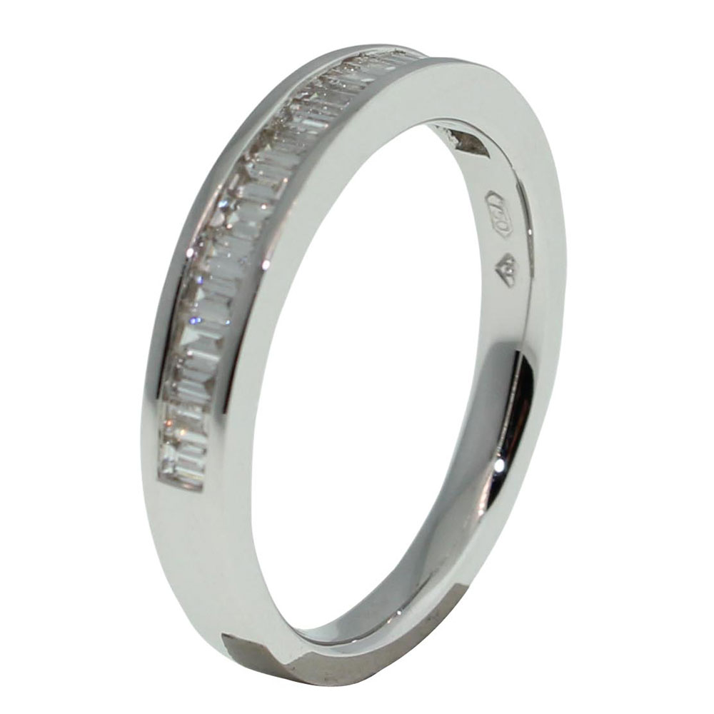 18CT WHITE GOLD, BAGUETTE CUT 0.50CT DIAMOND RING
