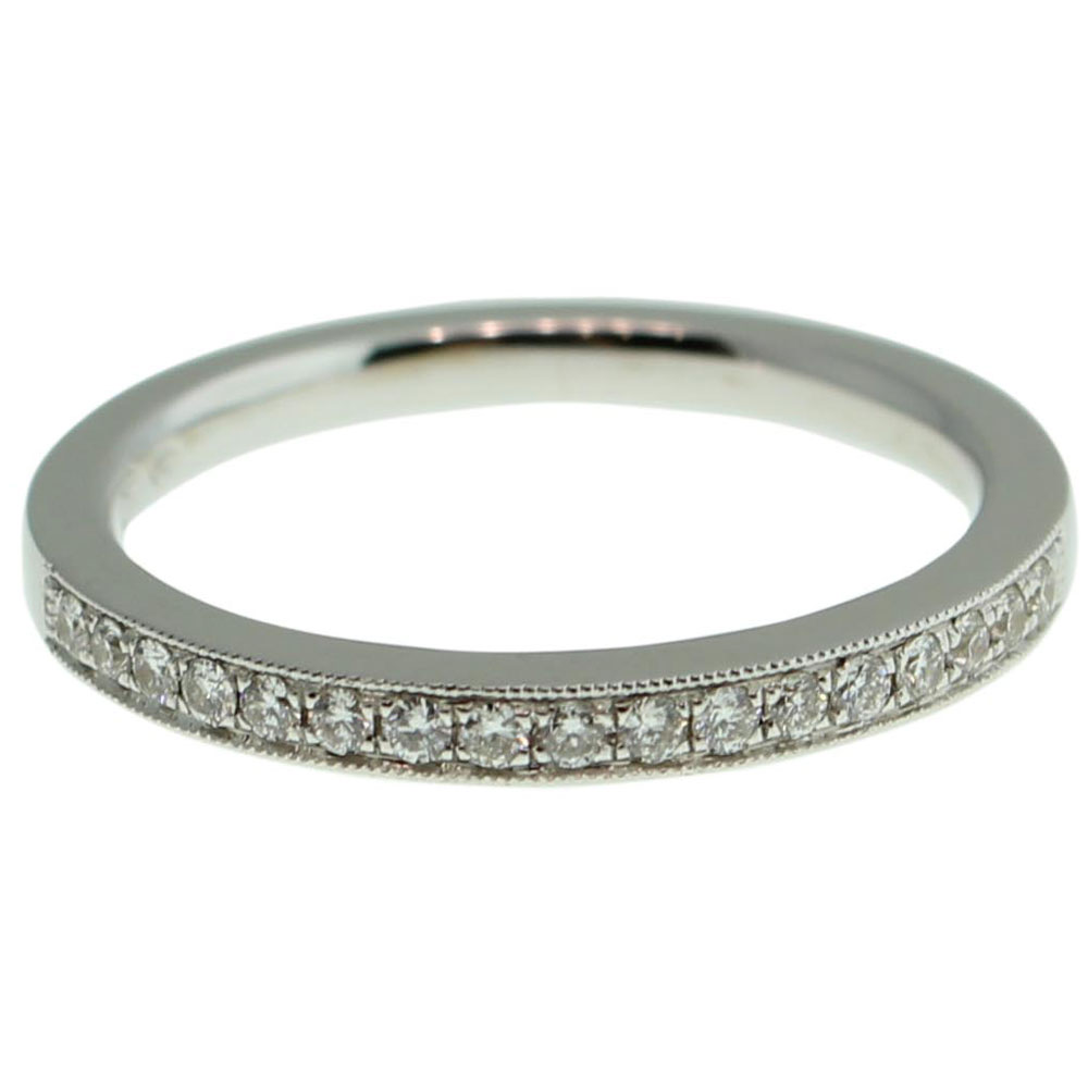 18CT WHITE GOLD GRAIN SET 0.17CT DIAMOND RING
