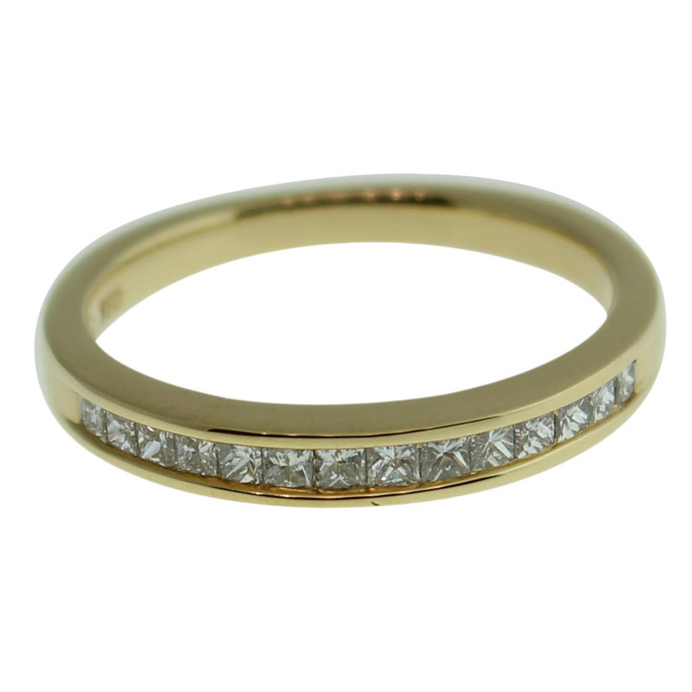 18CT YELLOW GOLD CHANNEL SET 0.32CT DIAMOND RING