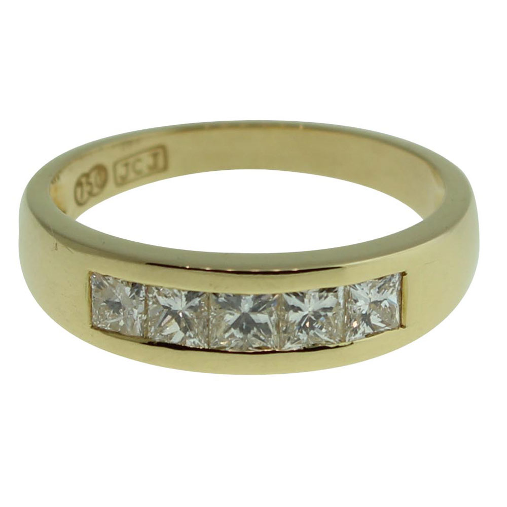 18CT YELLOW GOLD, ROUND BRILLIANT 0.88CT DIAMOND RING
