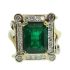 18CT GOLD HANDMADE NATURAL EMERALD AND DIAMOND