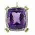 18CT GOLD HANDMADE 38.08CT AMETHYST & DIAMOND