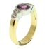 18CT GOLD HANDMADE TOURMALINE AND DIAMOND