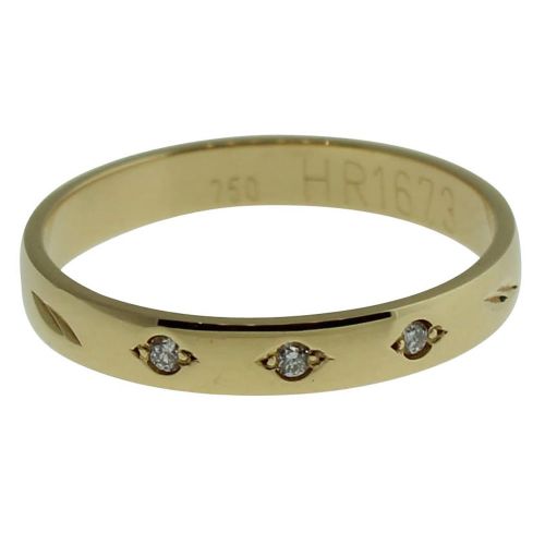 18CT YELLOW GOLD, HANDMADE PRINCESS CUT 0.03CT DIAMOND RING
