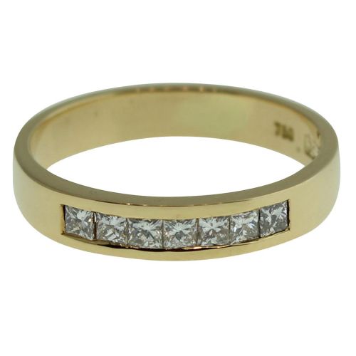 18CT YELLOW GOLD, HANDMADE PRINCESS CUT 0.36CT DIAMOND RING