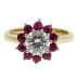 18CT YELLOW GOLD HANDMADE 1CT DIAMOND & .72CT RUBY